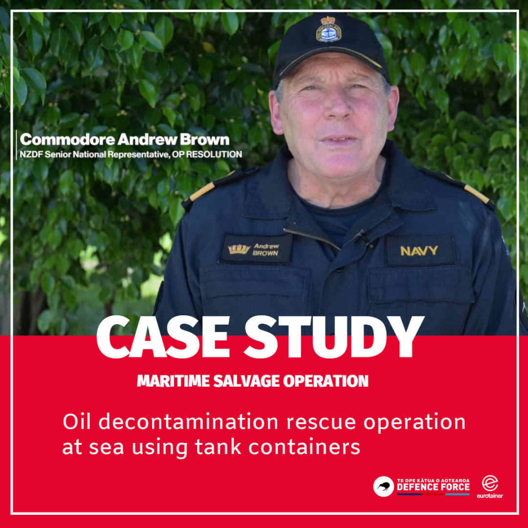 Case study - Maritime salvage operation tank container - new zealand Eurotainer