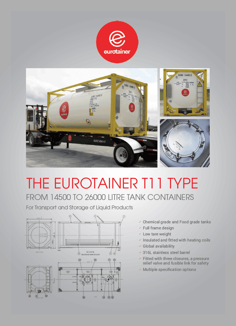 Eurotainer T11 Tanks container iso liquid products (food and chemical grade)
